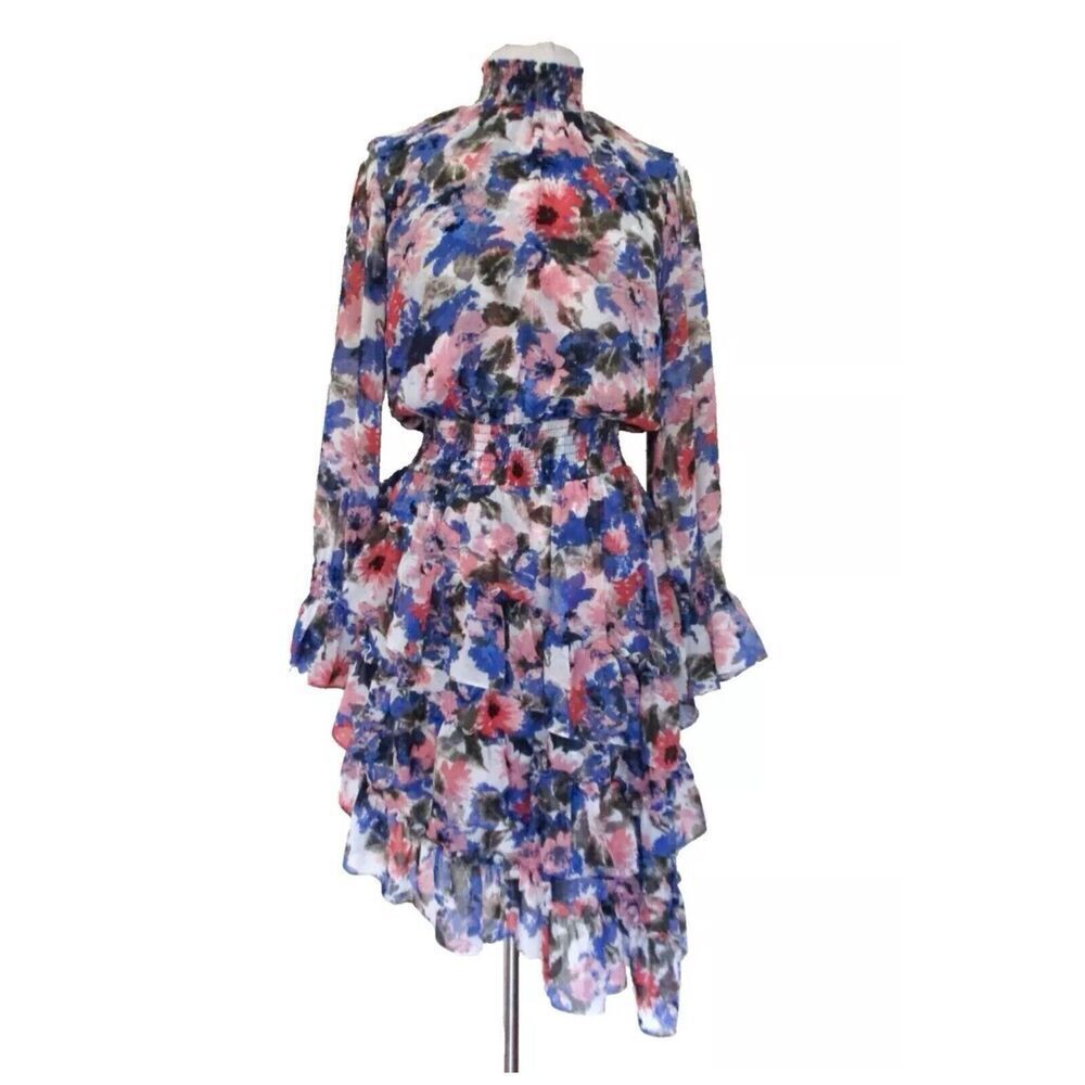 MISA X REVOLVE Los Angeles Savanna Dress in Tie Dye Floral asymmetrical Size S